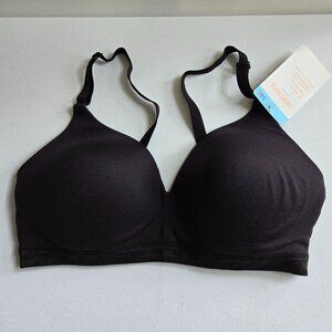 WARNER'S Cloud 9 Super Soft Wireless Lightly Lined Comfort Bra Sz 34 C Black